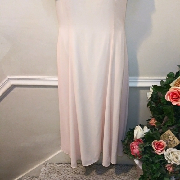 Vintage Scott McClintock Pale Pink Off Shoulder Special Occasion Chiffon Gown - Picture 3 of 8
